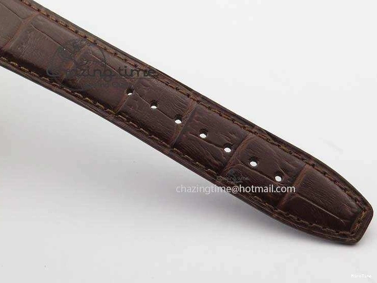 MIROTIME 0507 Sustainable Portuguese IW5444 SS White Dial RG Numbers On Brown Leather Strap A 7256